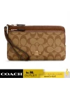 กระเป๋าคล้องมือ COACH C5576 DOUBLE ZIP WALLET IN SIGNATURE CANVAS (IME74)