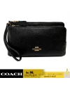 กระเป๋าสตางค์คล้องมือ COACH C5610 DOUBLE ZIP WALLET (IMBLK)