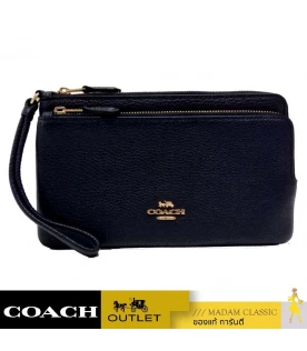 กระเป๋าสตางค์คล้องมือ COACH C5610 DOUBLE ZIP WALLET (IMMID)