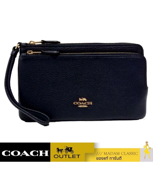 กระเป๋าสตางค์คล้องมือ COACH C5610 DOUBLE ZIP WALLET (IMMID)