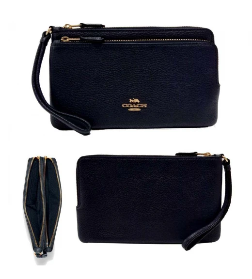 กระเป๋าสตางค์คล้องมือ COACH C5610 DOUBLE ZIP WALLET (IMMID)