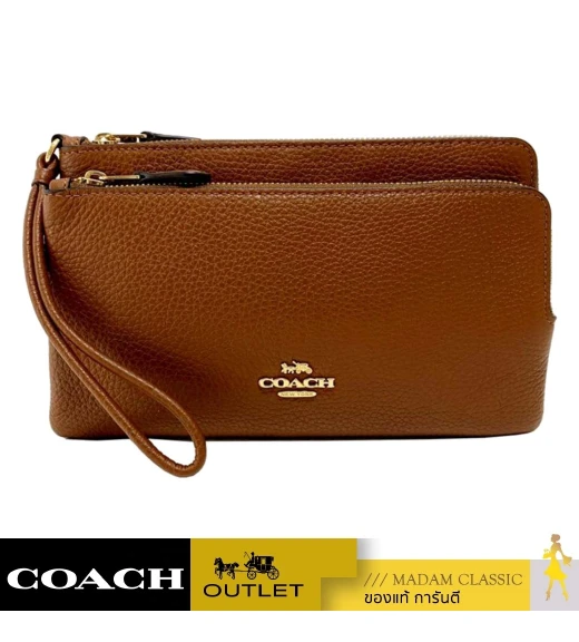 กระเป๋าสตางค์คล้องมือ COACH C5610 DOUBLE ZIP WALLET (IMR1W)