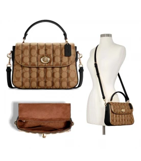 COACH C5645 Marlie Top Handle Satchel In Signature Canvas With Quilting (IMCBI)