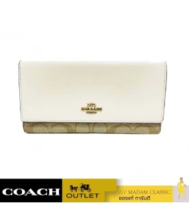 กระเป๋าสตางค์ COACH C5966 SLIM TRIFOLD WALLET IN SIGNATURE CANVAS (IMDQC)