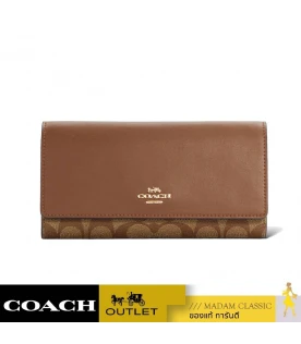 กระเป๋าสตางค์ COACH C5966 SLIM TRIFOLD WALLET IN SIGNATURE CANVAS (IME74)