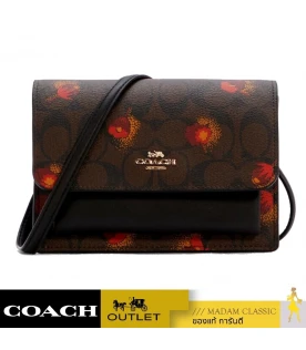 กระเป๋าสะพายข้าง COACH C6040 FOLDOVER BELT BAG IN SIGNATURE CANVAS WITH POP FLORAL PRINT (IMOSN)