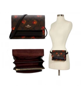 COACH C6040 FOLDOVER BELT BAG IN SIGNATURE CANVAS WITH POP FLORAL PRINT (IMOSN)