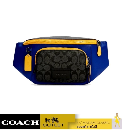 กระเป๋าคาดอก คาดเอว COACH C6652 TRACK BELT BAG IN COLORBLOCK SIGNATURE CANVAS (QBTIM)