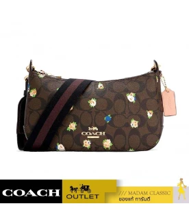 กระเป๋าสะพายข้าง COACH C6823 JES BAGUETTE IN SIGNATURE CANVAS WITH VINTAGE MINI ROSE PRINT (IMOSN)