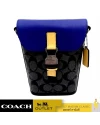 กระเป๋าสะพาย COACH C6845 TRACK SMALL FLAP CROSSBODY IN COLORBLOCK SIGNATURE CANVAS (QBPEM)