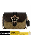 กระเป๋าสะพายข้าง COACH C7013 GEMMA CROSSBODY IN BLOCKED SIGNATURE CANVAS WITH STAR BUCKLE (IMNOX)