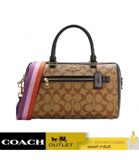 กระเป๋าสะพายข้าง COACH C7240 ROWAN SATCHEL IN BLOCKED SIGNATURE CANVAS(IMNOX)