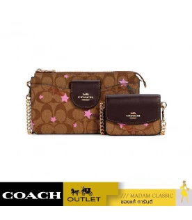 กระเป๋าสะพายข้าง COACH C7288 POPPY CROSSBODY IN SIGNATURE CANVAS WITH DISCO STAR PRINT (IME7V)