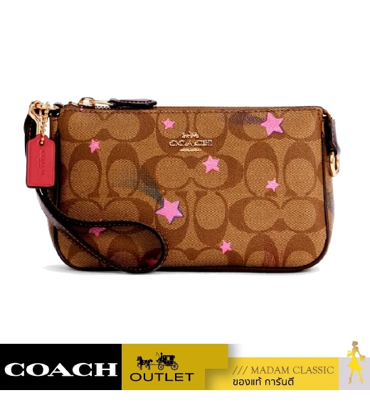 กระเป๋าสตางค์คล้องมือ COACH C7294 NOLITA 19 IN SIGNATURE CANVAS WITH DISCO STAR PRINT (IME7V)