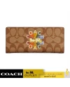 กระเป๋าใส่บัตร COACH C7305 SLIM WALLET IN SIGNATURE CANVAS WITH COACH RADIAL RAINBOW (IME7V)