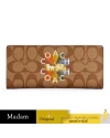 กระเป๋าใส่บัตร COACH C7305 SLIM WALLET IN SIGNATURE CANVAS WITH COACH RADIAL RAINBOW (IME7V)