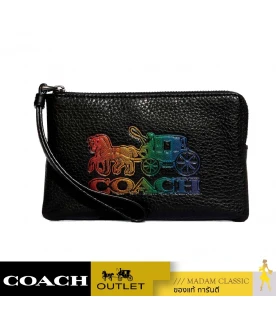 กระเป๋าคล้องมือ COACH C7419 CORNER ZIP WRISTLET WITH HORSE AND CARRIAGE (QBM2)