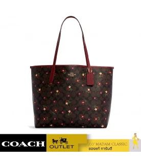 กระเป๋าสะพายไหล่ COACH C7616 CITY TOTE IN SIGNATURE CANVAS WITH HEART PETAL PRINT (IMBMC)				