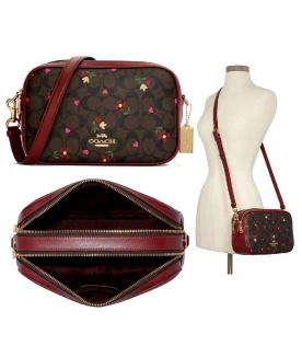 กระเป๋าสะพาย COACH C7617 JES CROSSBODY IN SIGNATURE CANVAS WITH HEART PETAL PRINT (IMBMC)