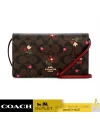 กระเป๋าสะพาย COACH C7656 ANNA FOLDOVER CLUTCH CROSSBODY IN SIGNATURE CANVAS WITH HEART PETAL PRINT (IMBMC)