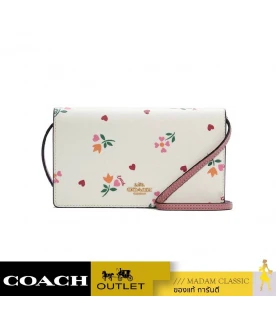 กระเป๋าสะพายข้าง COACH C7657 ANNA FOLDOVER CLUTCH CROSSBODY WITH HEART PETAL PRINT (IMCAH)