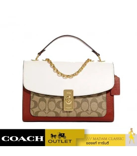 กระเป๋าสะพาย COACH C8207 LANE SHOULDER BAG IN COLORBLOCK SIGNATURE CANVAS (IMLOT)