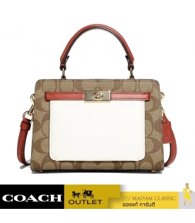 กระเป๋าสะพาย COACH C8318 MINI LANE TOP HANDLE IN COLORBLOCK SIGNATURE CANVAS (IMLOT)