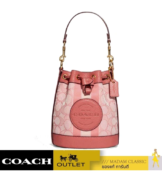 กระเป๋าสะพายข้าง COACH C8322 MINI DEMPSEY BUCKET BAG IN SIGNATURE JACQUARD WITH STRIPE AND COACH PATCH (IMRRJ)