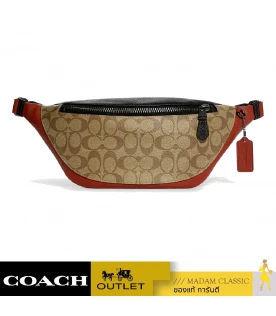 กระเป๋าคาดอก คาดเอว COACH C8386 WARREN BELT BAG IN COLORBLOCK SIGNATURE CANVAS (QBTUI)