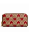 กระเป๋าซิปรอบ COACH C8547 ACCORDION ZIP WALLET IN SIGNATURE CANVAS WITH HEART PRINT (B4P22)