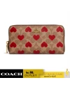 กระเป๋าซิปรอบ COACH C8547 ACCORDION ZIP WALLET IN SIGNATURE CANVAS WITH HEART PRINT (B4P22)