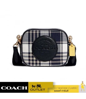 กระเป๋าสะพายข้าง COACH C8681 MINI DEMPSEY CAMERA BAG WITH GARDEN PLAID PRINT AND COACH PATCH (IMF23)