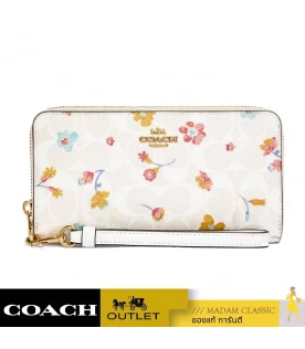 กระเป๋าสตางค์ COACH C8695 LONG ZIP AROUND WALLET IN SIGNATURE CANVAS WITH MYSTICAL FLORAL PRINT (IMCAH)