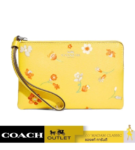 กระเป๋าสตางค์คล้องมือ COACH C8701 CORNER ZIP WRISTLET WITH MYSTICAL FLORAL PRINT (SVYEO)