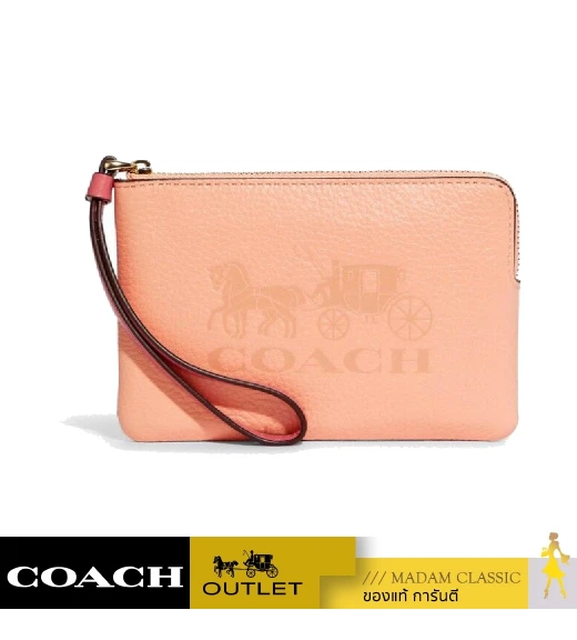 กระเป๋าคล้องมือ COACH C8717 CORNER ZIP WRISTLET IN COLORBLOCK WITH HORSE AND CARRIAGE (IMSMX)