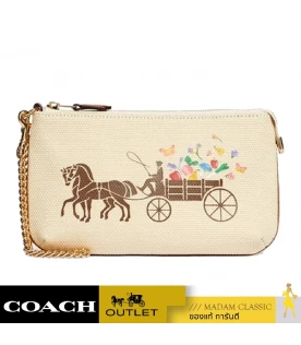 กระเป๋าสตางค์คล้องมือ COACH C8725 LARGE WRISTLET 19 WITH DREAMY VEGGIE HORSE AND CARRIAGE (IMNAM)