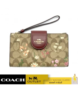 กระเป๋าสตางค์คล้องมือ COACH C8729 TECH WALLET IN SIGNATURE CANVAS WITH WILDFLOWER PRINT (IME7V)