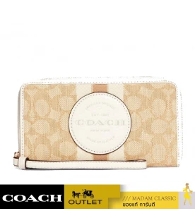 กระเป๋าสตางค์คล้องมือ COACH C9073 DEMPSEY LARGE PHONE WALLET IN SIGNATURE JACQUARD WITH STRIPE AND COACH PATCH (IMDQC)