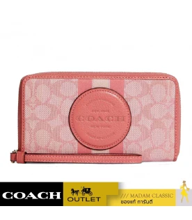 กระเป๋าสตางค์คล้องมือ COACH C9073 DEMPSEY LARGE PHONE WALLET IN SIGNATURE JACQUARD WITH STRIPE AND COACH PATCH (IMRRJ)