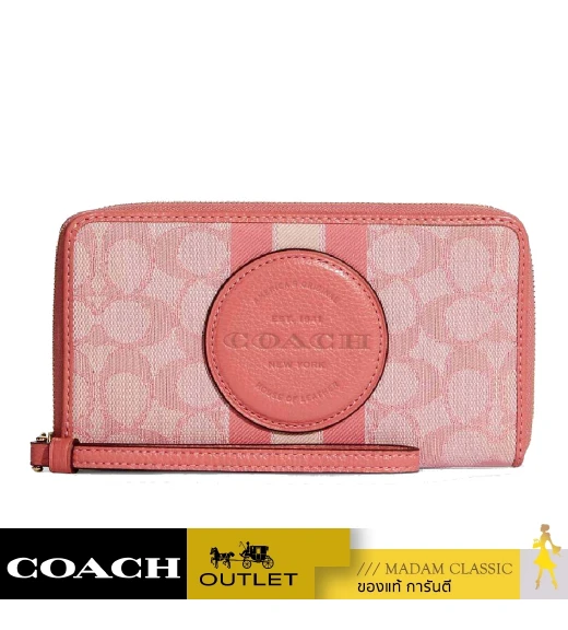 กระเป๋าสตางค์คล้องมือ COACH C9073 DEMPSEY LARGE PHONE WALLET IN SIGNATURE JACQUARD WITH STRIPE AND COACH PATCH (IMRRJ)