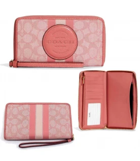 กระเป๋าสตางค์คล้องมือ COACH C9073 DEMPSEY LARGE PHONE WALLET IN SIGNATURE JACQUARD WITH STRIPE AND COACH PATCH (IMRRJ)