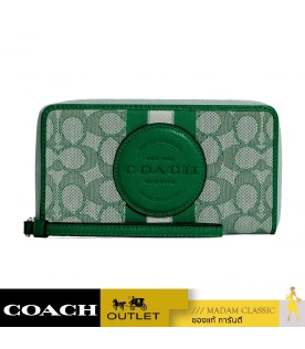 กระเป๋าสตางค์คล้องมือ COACH C9073 DEMPSEY LARGE PHONE WALLET IN SIGNATURE JACQUARD WITH STRIPE AND COACH PATCH (SVGN)