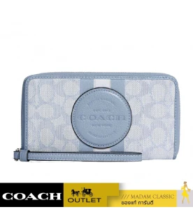 กระเป๋าสตางค์คล้องมือ COACH C9073 DEMPSEY LARGE PHONE WALLET IN SIGNATURE JACQUARD WITH STRIPE AND COACH PATCH (SVS9X)