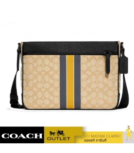 กระเป๋าสะพายข้าง COACH C9363 THOMPSON CROSSBODY IN SIGNATURE JACQUARD WITH VARSITY STRIPE (QBTTZ)