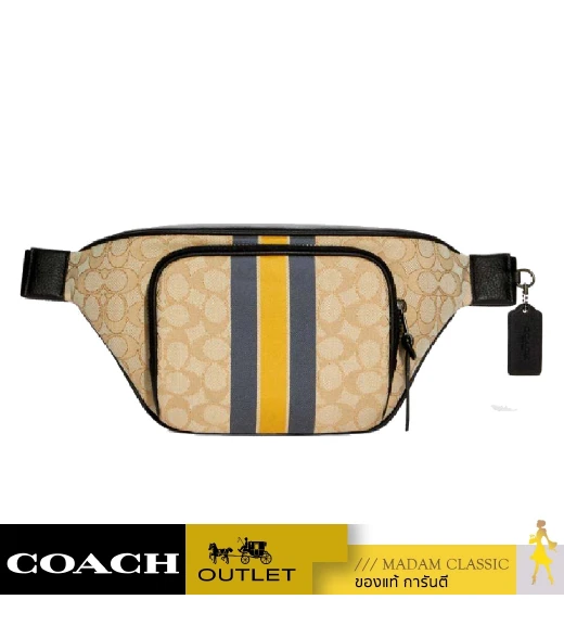 กระเป๋าคาดอก COACH C9364 THOMPSON BELT BAG IN SIGNATURE JACQUARD WITH VARSITY STRIPE (QBTTZ)