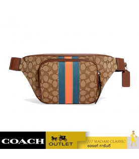 กระเป๋าคาดอก COACH C9364 THOMPSON BELT BAG IN SIGNATURE JACQUARD WITH VARSITY STRIPE (QBUC5)