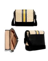กระเป๋าสะพายข้าง COACH C9366 THOMPSON SMALL MAP BAG IN SIGNATURE JACQUARD WITH VARSITY STRIPE (QBTTZ)