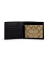 กระเป๋าสตางค์ COACH CA001 3 IN 1 WALLET IN BLOCKED SIGNATURE CANVAS (QBMAA)