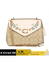 กระเป๋าสะพายข้าง COACH CA016 TAMMIE SHOULDER BAG IN SIGNATURE CANVAS WITH FLORAL WHIPSTITCH(IMOTV)