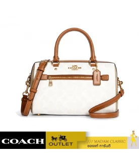 กระเป๋าสะพายข้าง COACH CA149 ROWAN SATCHEL IN BLOCKED SIGNATURE CANVAS (IMRFI)